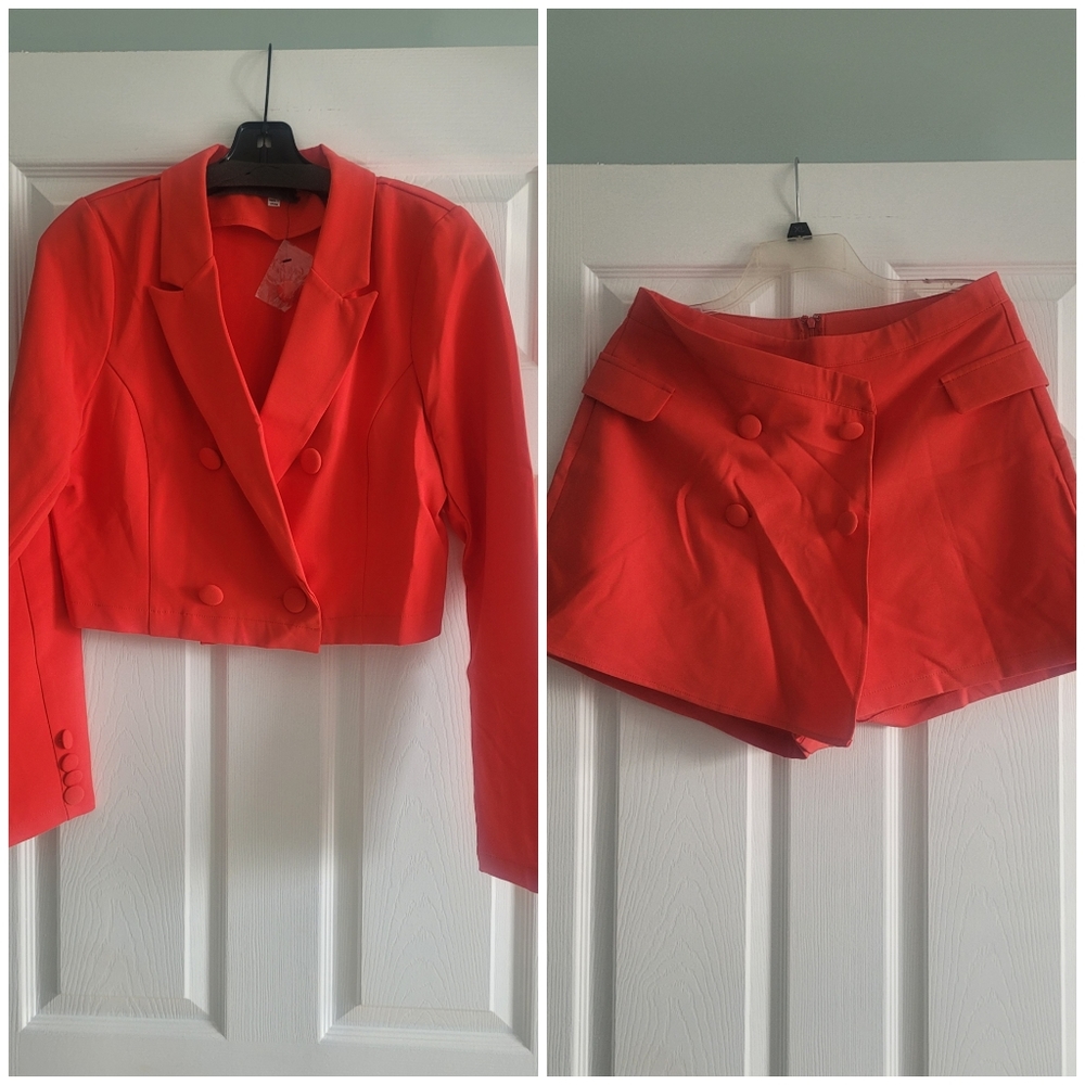 NWOT Orange Skort set, XL, US size 10-12